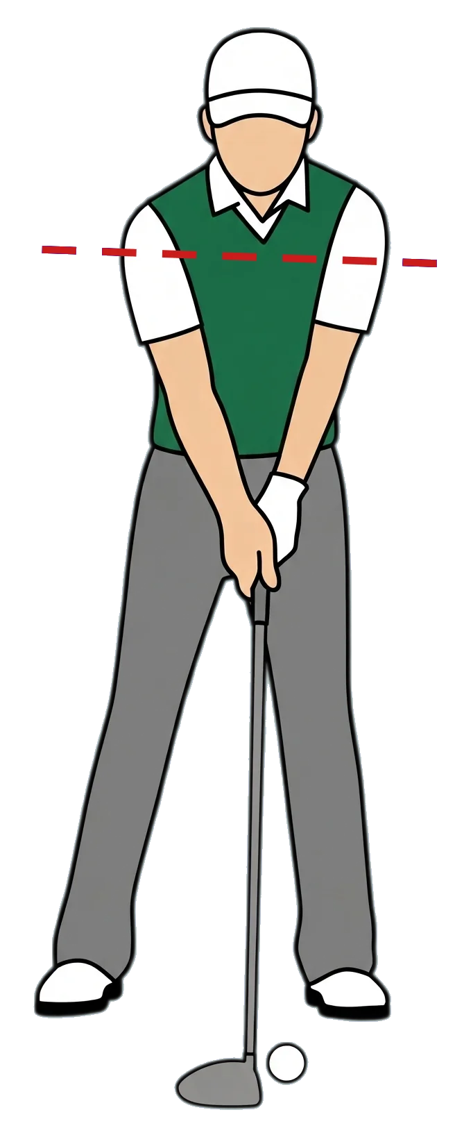 Spine tilted toward the target instead of away from it